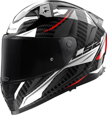 Produktbild von Motorradhelm VECTOR II CARBON SAVAGE in Weiß, Rot und Grau, Größe L