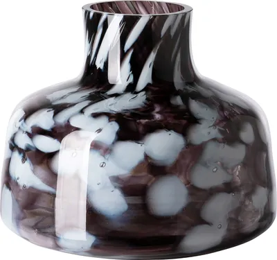 Produktbild von Fink GOSY, Glasvase, Glas, glatt, schwarz, weiß, L. 22 cm, B. 22 cm, H. 18 cm, D. 22 cm 115425