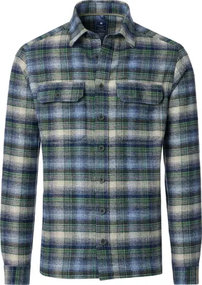 Produktbild von REDMOND Herren Flanellhemd Langarm Kent Comfort Grün Karo S