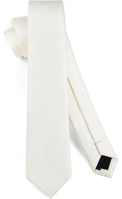 Obrázok produktu pre Úzka pánska hodvábna kravata, biela, 6 cm
