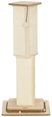 Zdjęcie produktu dla Kratzownik dla kotów 3 w 1 z zabawkami w kształcie piłek | Kolor: kremowy | Wymiary: 39,5 x 39,5 x 87 cm