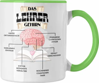 Produktbild von Trendation - Lehrer Tasse Lustiges Geschenk für Bester Lehrer Spruch Becher Geburtstag Weihnachten (Grün)