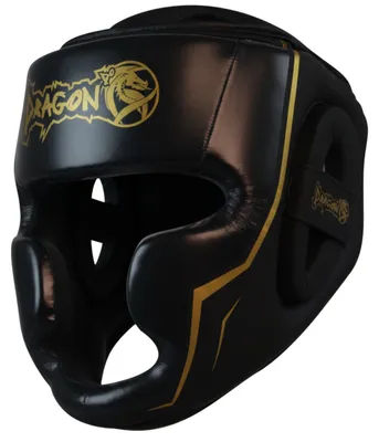 Productafbeelding van Dragon 11748-P Legacy Schwarz: Zwarte beschermkap voor kickboksen, vechtsporten, MMA-training. Hoogwaardige kunstleren beschermkap voor sparren, boksen, Muay Thai, karate en taekwondo. Professioneel (XL)