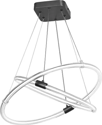Produktbild von LECVANCE Decor Celestio Pendelleuchte aus geschwungenem Polycarbonat mit LED und Filament-Design, 21 W, 2400 lm, 3000 K, 830 warmweiß, Click dimmbar, dunkelgrau, Kunststoff (PC), IP20