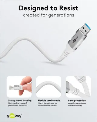 Produktbild von Ethernet-Kabel USB-A 3.0 auf RJ45, 1 m