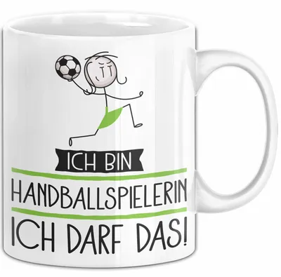 Produktbild von Geschenk für Handballspielerin Tasse Lustige Geschenkidee Geburtstag Ich Bin Handballspielerin Ich Darf Das (Weiß)