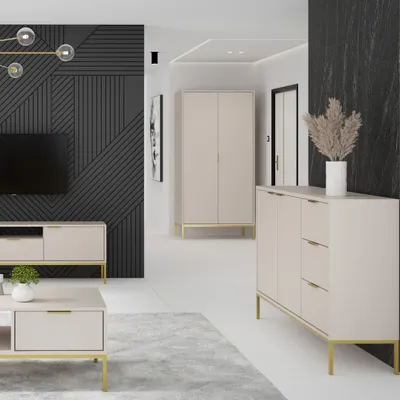 Imagen del producto de Armario de cachemira elegante, con patas doradas - Diseño moderno