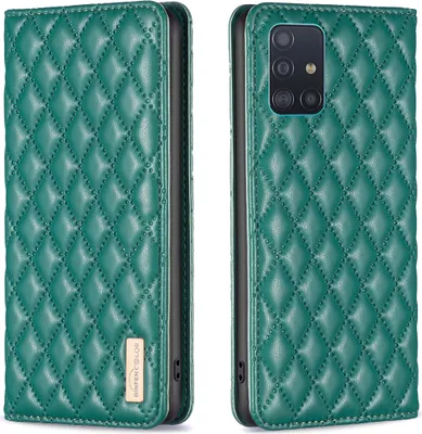Image de Galaxy A51 4G Case, Elegant Flip Leather Case with Card Slots and Stand for Samsung Galaxy A51 4G green