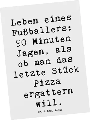 Produktbild von Mr. & Mrs. Panda bildkarte Spruch Fußballer Leidenschaft - Weiß - Geschenk, Berufe, Motivation, Postkarte, Grußkarte, Geschenke für Berufstätige, Abenteuer, Postkarten