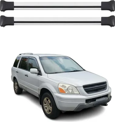 Productafbeelding van Draagbalken voor op het dak, geschikt voor de Honda Pilot (2003-2008), van aluminium in grijze kleur