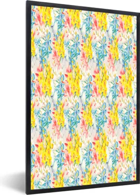 Produktbild von MuchoWow® MuchoWow® Gerahmtes Poster Blumen - Farben - Pastell 40x60 cm - Poster mit zchwarzem Bilderrahmen - Papierdruck - Wandbilder