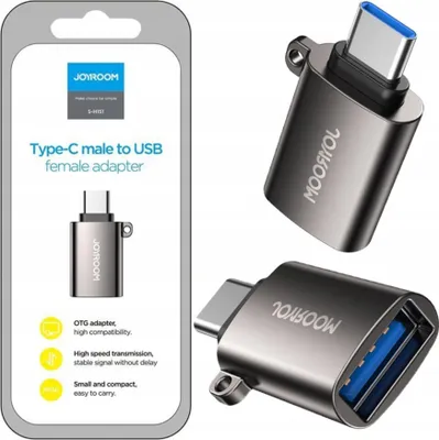 Image de Joyroom S-H151 Adaptateur Usb Type C mâle-femelle (Noir)