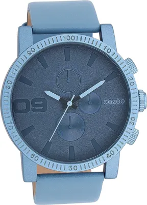 Produktbild von Oozoo Leder Damen-Herren Uhr Analog Quarzuhr Armband blau Timepieces D2UOC11216