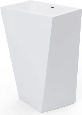 Image de doporro Lavabo sur Pied Blanc Vasque Colonne en Fonte Minérale Lave Mains Rectangulaire pour Salle de Bain 55x38x85cm Colossum38
