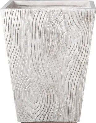 Produktbild von BELIANI Blumentopf Hellbeige Lehm-Faser-Mischung Quadratisch 42x42x50 cm Modernes Design Großer Blumenkübel Übertopf Pflanzgefäß Indoor & Outdoor