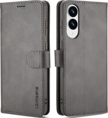 Image de Étui pour Samsung Galaxy S25 Edge étui en cuir avec fermeture magnétique et support, étui de protection Gris