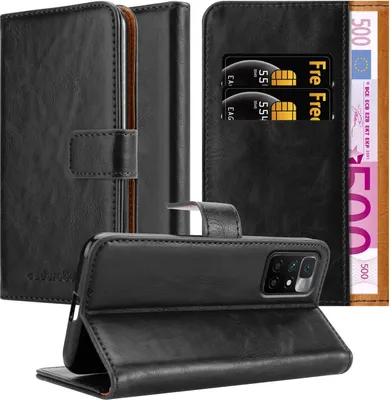 Produktbild von Cadorabo Hülle für Xiaomi RedMi 10 / RedMi NOTE 11 4G Schutzhülle in Schwarz Handyhülle Book Tasche Case Etui Luxury
