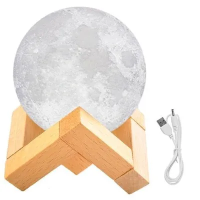 Produktbild von Farbige Mondlampe 8cm ISO 9509 Mondlampe 2023 Upgrade 3D Mondlicht 8 CM 16 Farben mit Holzständer Remote/Touch Control und USB wiederaufladbar Geschenke für Frauen Mädchen Jungen