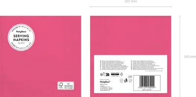 Produktbild von Servietten Papier 33x33cm 2-lagig 20 Stück Pink