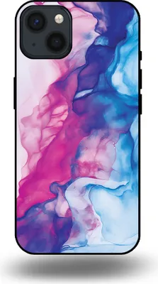 Produktbild von Smartphonica Telefon Fall geeignet für iPhone 13 mit rosa blau Marmor Print - TPU Backcover Fall Rose blau Marmor Design