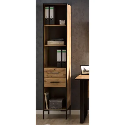 Produktbild von Regal Arbeitszimmer FALUN-80 in Eiche Landhaus Nb., B/H/T: 40,2/194,2/39 cm