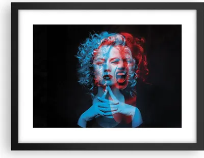 Produktbild von Gerahmtes Poster - Schwarzer Rahmen - Schwarz Frau Emotionen - 40x30 cm - Wand Bild - Wanddeko - Wandbilder - Kunstposter - Wandposter - Bilderrahmen - Bilder - Kunstdruck - P2BAA40x30-4472