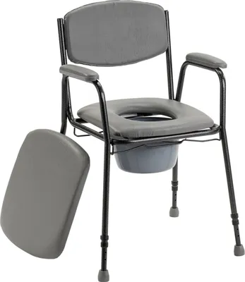 Produktbild von Homecare Innovation® Höhenverstellbarer Toilettenstuhl/Toilettenstuhl mit Eimer/WC-Stuhl mit weichem Sitz. Belastbarkeit 130 kg