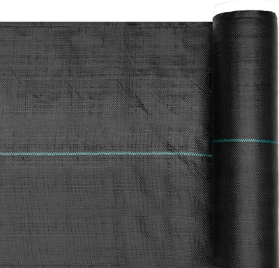 Produktbild von SucceBuy Unkrautvlies 0,4x15,2 m Gartenvlies 90 g/㎡, Unkrautmatte aus Polypropylen, atmungsaktive und wasserdurchlässige Unkrautfolie, Wurzelschutz für Garten, Gewächshaus und Landwirtschaft, Schwarz