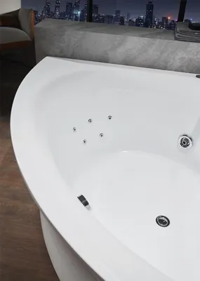 Produktbild von Eckwanne Badewanne Eckbadewanne Whirlpool Ergonomisch Wasserfall  LED