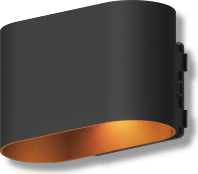 Produktbild von Calex Potenza Wandleuchte, Up & Down Gartenbeleuchtung, Wasserdicht, Schwarz-Gold, Aluminium