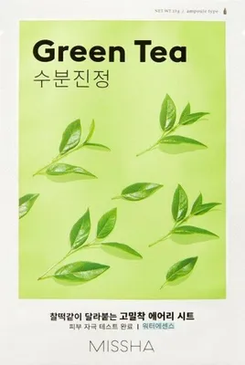 Obrázek produktu pro MISSHA - Airy Fit Sheet Mask Green Tea - Hydratan s zklidujc pltnkov maska se zelenm ajem - 19 g