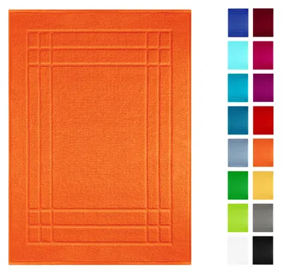 Image de Tapis de bain 50 x 70 cm, tapis de bain Linz, moelleux, lavable, orange