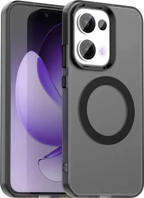Image de Etui magnétique pour Oppo Reno13 5G, étui antichoc fin, mat et translucide Noir