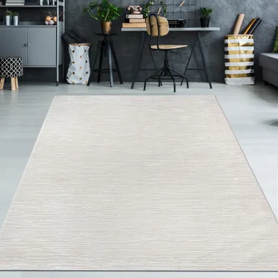 Zdjęcie produktu dla Nowoczesny dywan z delikatną fakturą i eleganckim wzorem w kremowym kolorze Rozmiar - 200 x 290 cm