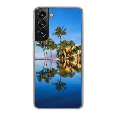 Produktbild von MuchoWow® Handyhülle Schutzhülle Hülle für Samsung Galaxy S22 Am Wailea Beach in Hawaii spiegeln sich die Palmen im Wasser Silikon Softcase Handy Hülle - Mobiltelefonhülle
