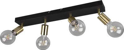 Produktbild von Deckenlampe Spotleiste, verstellbar, 4 flammig, schwarz gold