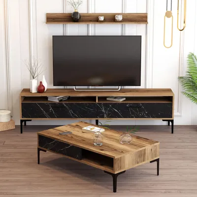 Obrázok produktu pre Skye Decor, Obývacia stena - Irma (orech + ?ierna)