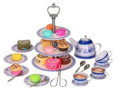 Productafbeelding van Theeset met etagère, kinderservies, high tea speelset