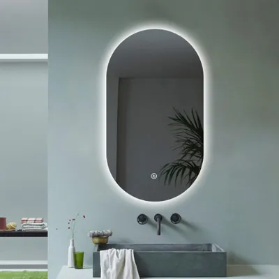 Immagine prodotto di Specchio da bagno moderno ovale retroilluminato 50x80cm Luci LED Konughs M