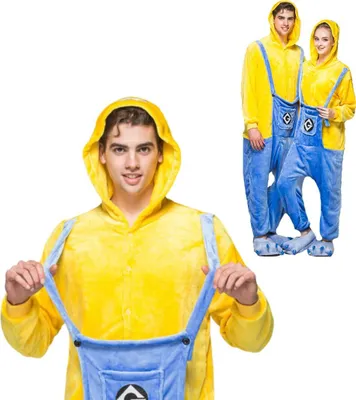 Produktbild von Onesie Kigurumi Pyjamas Minion Verkleidung Kostüm L: 165-175cm