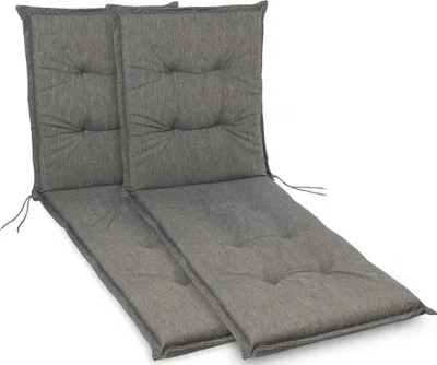 Produktbild von sunnypillow 2 Stück Liegenauflage 190 x 60 Auflage Polster für Gartenmöbel extra dick 9cm UV-Lichtecht Polsterauflagen für Gartenliege Sonnenliege Liegestuhl Kissen Grau
