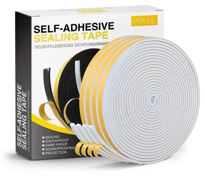 Immagine prodotto di Guarnizione per porte, autoadesiva, 6x3x20 metri, colore bianco