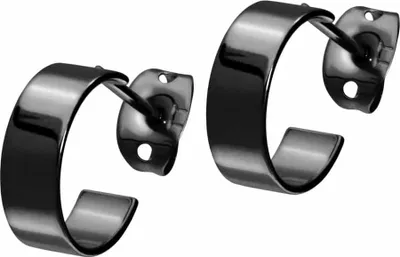 Produktbild von Titan Ohrstecker HALBKREIS Schwarz Innendurchmesser: 10 mm