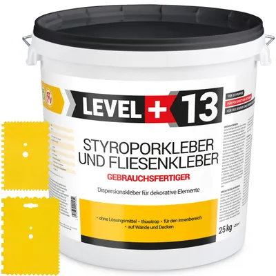 Produktbild von SET Styroporkleber 25kg Dispersionkleber Polymerbasis + 2St. Zahnspachtel RM13