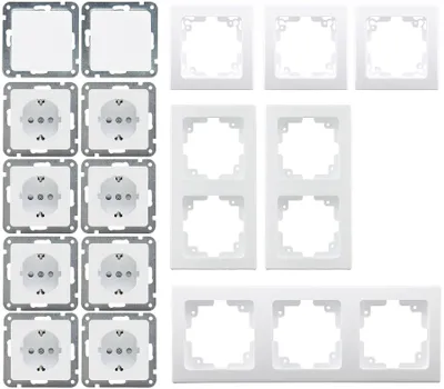 Produktbild von DELPHI Starter-Kit 16-teilig PRO,weiß 8x Steckdose 2x Schalter Klemmanschluß