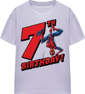 Produktbild von Spider-Man - T-Shirt für Kinder, 7. Geburtstag TV25759 (146) (Lavendel)