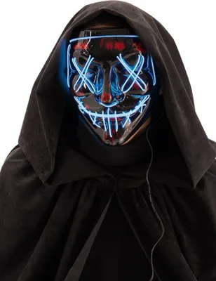 Immagine prodotto di Maschera LED Maschera horror Notte di omicidio Halloween nero-verde - Taglia unica