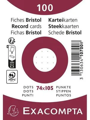 Immagine prodotto di Exacompta 40x Schede A7 punti 100 pezzi termoretraibili bianco 10700SE