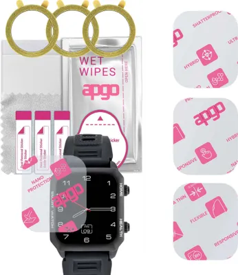 Produktbild von apgo 3 Stück Schutzglas, klar, kompatibel mit Watchmark Kardiowatch Focus Smartwatch, Hybrid 8H, Ersatz für Hartglas, Displayschutzglas, Bildschirmschutz, Displayschutz, kratzfest