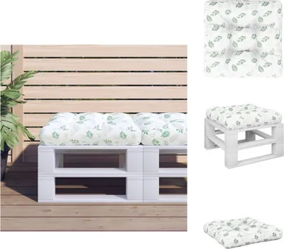 Immagine prodotto di vidaXL Cuscino per pallet motivo foglie 50x50x12 cm Tessuto - Cuscino per seduta